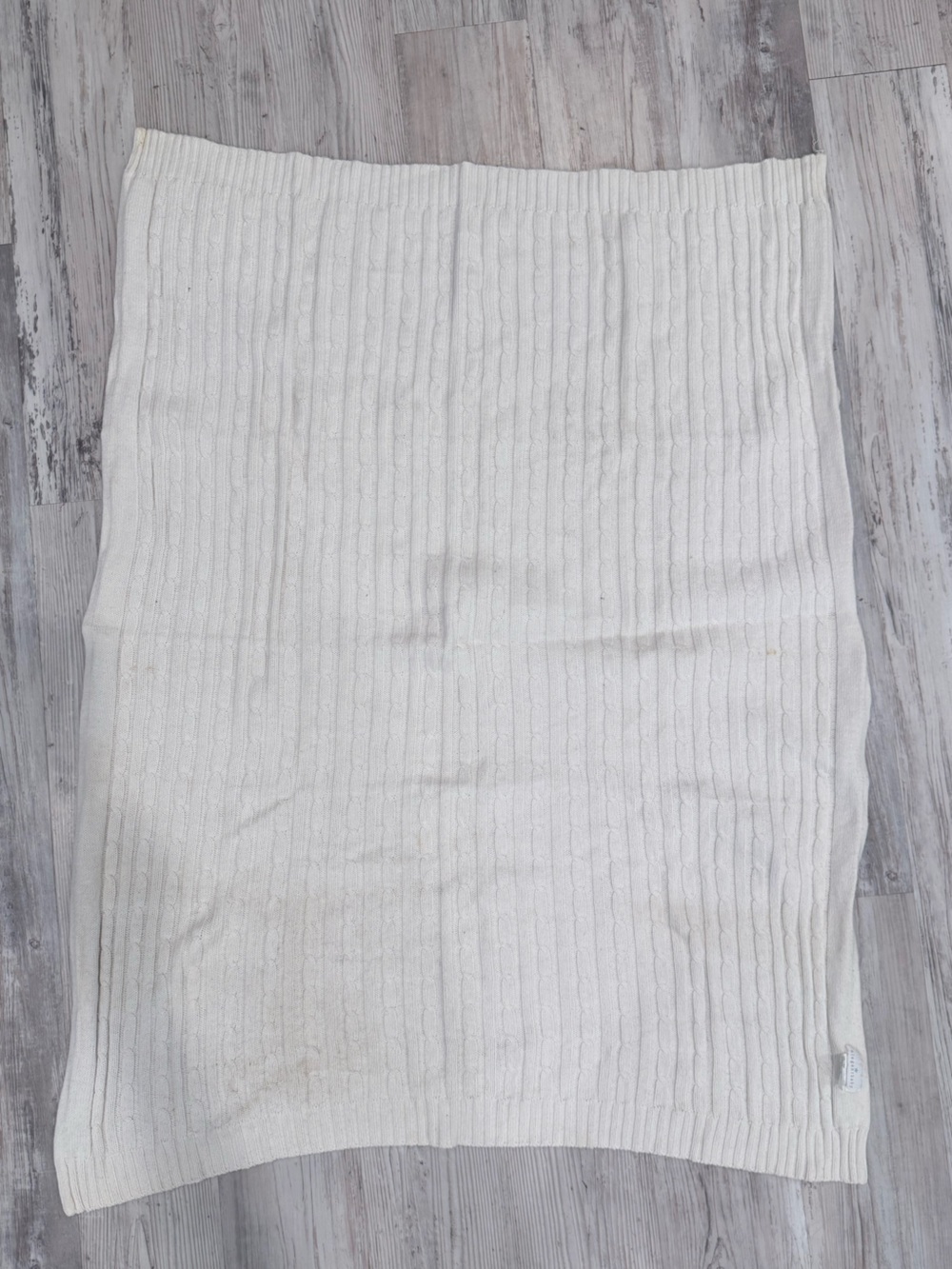 White Textured Cotton Baby Blanket - Soft Knit Bedding